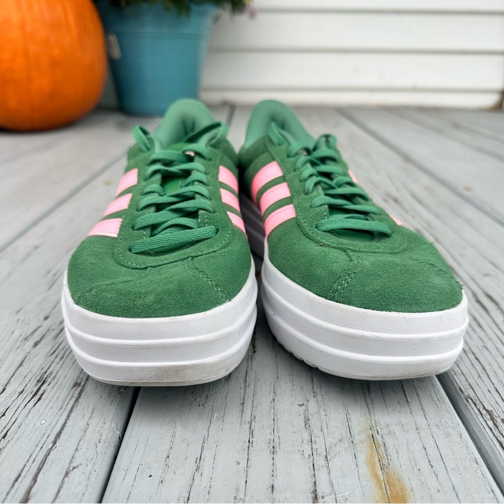 Adidas VL Court Bold Sneaker Pink and Green size 7 - Picture 6 of 10